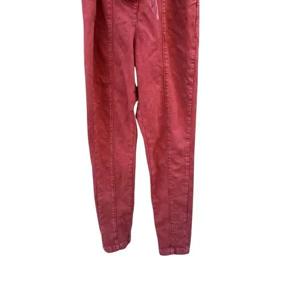 Retrofete Tori Puff Sleeve Denim One Piece Jumpsuit In‎ Rose Pink, Size XS